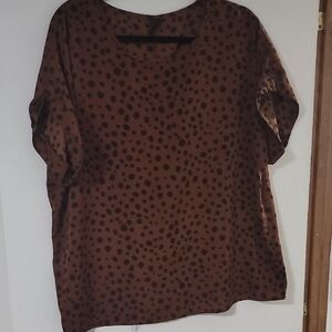 Brown Polka Dot Short Sleeve Women's Tee